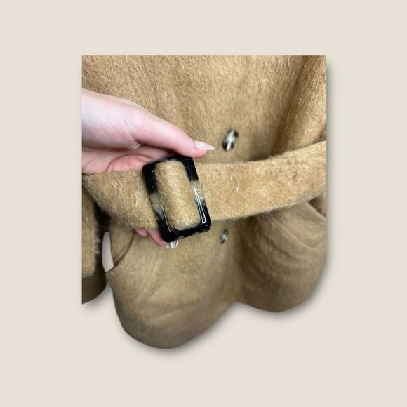 ASOS TopShop Belted Brushed Shacket in Camel Size US 2 - Picture 7 of 11